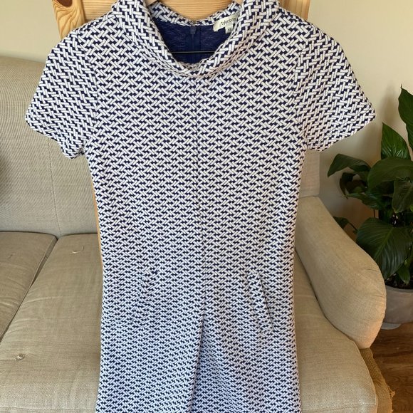 Tyler Boe Dresses & Skirts - 60s-Inspired Sheath Dress Navy Patterned